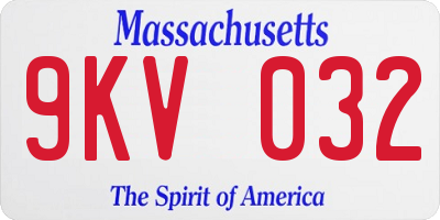 MA license plate 9KV032