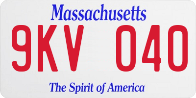 MA license plate 9KV040