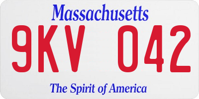 MA license plate 9KV042