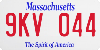 MA license plate 9KV044