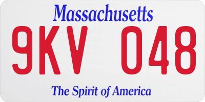 MA license plate 9KV048