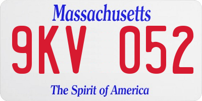 MA license plate 9KV052
