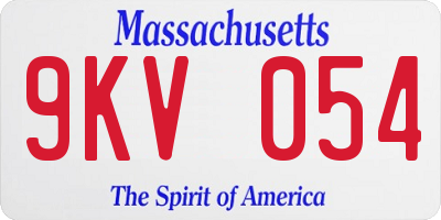 MA license plate 9KV054