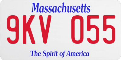 MA license plate 9KV055