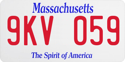 MA license plate 9KV059