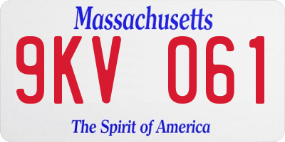 MA license plate 9KV061