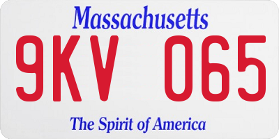 MA license plate 9KV065