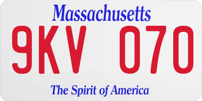 MA license plate 9KV070