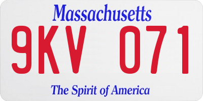 MA license plate 9KV071