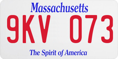 MA license plate 9KV073