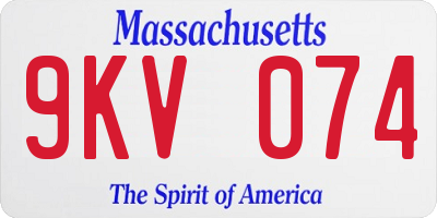 MA license plate 9KV074