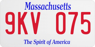 MA license plate 9KV075
