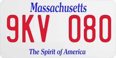 MA license plate 9KV080