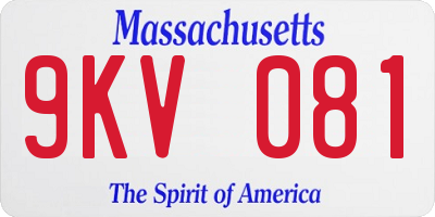 MA license plate 9KV081