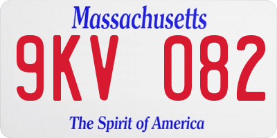 MA license plate 9KV082