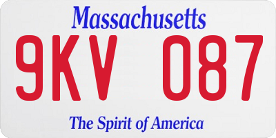 MA license plate 9KV087