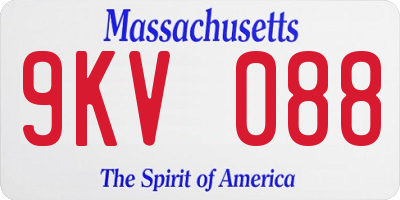 MA license plate 9KV088
