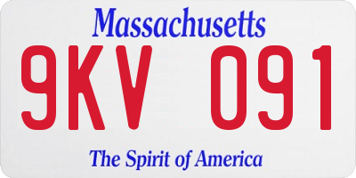MA license plate 9KV091