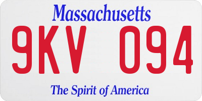 MA license plate 9KV094