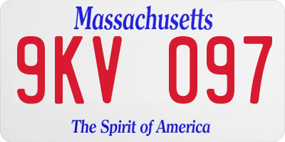 MA license plate 9KV097