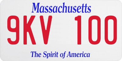 MA license plate 9KV100