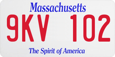 MA license plate 9KV102