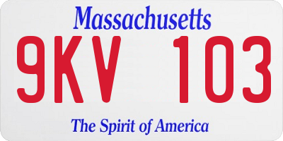 MA license plate 9KV103