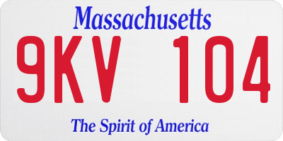 MA license plate 9KV104