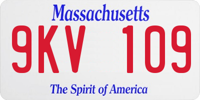 MA license plate 9KV109