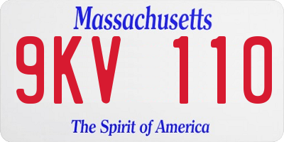 MA license plate 9KV110