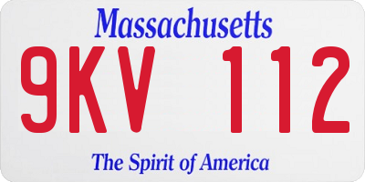 MA license plate 9KV112