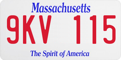 MA license plate 9KV115