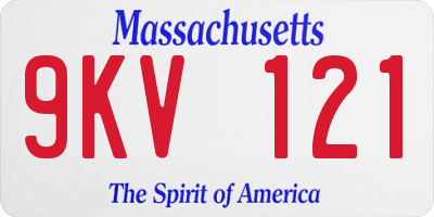 MA license plate 9KV121
