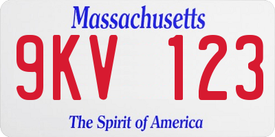 MA license plate 9KV123