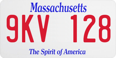 MA license plate 9KV128