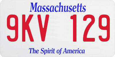 MA license plate 9KV129