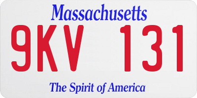 MA license plate 9KV131