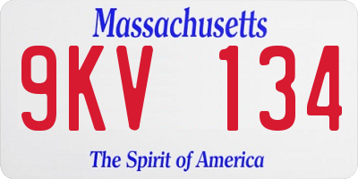 MA license plate 9KV134