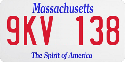 MA license plate 9KV138
