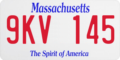 MA license plate 9KV145