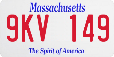 MA license plate 9KV149