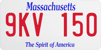 MA license plate 9KV150
