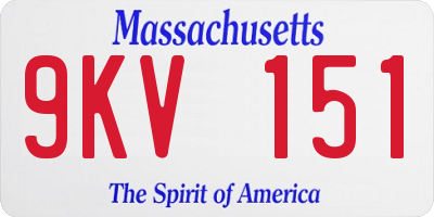 MA license plate 9KV151