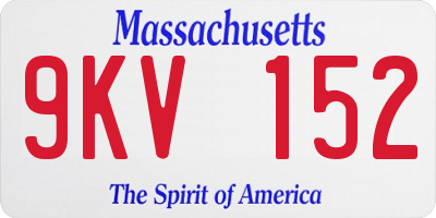 MA license plate 9KV152