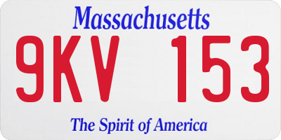 MA license plate 9KV153