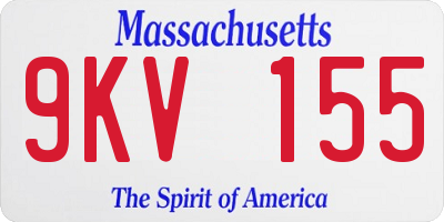 MA license plate 9KV155