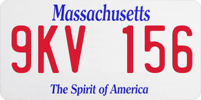 MA license plate 9KV156