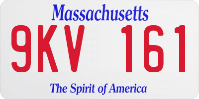 MA license plate 9KV161