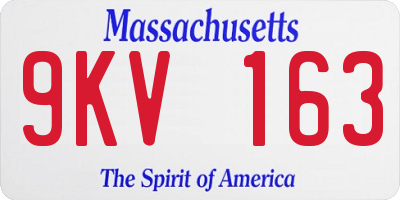 MA license plate 9KV163