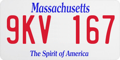 MA license plate 9KV167